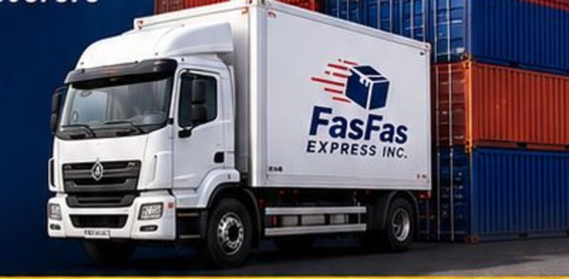 FasFas Express delivery truck loading at the port