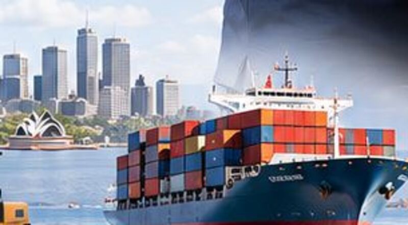 Container vessel sailing from Australia